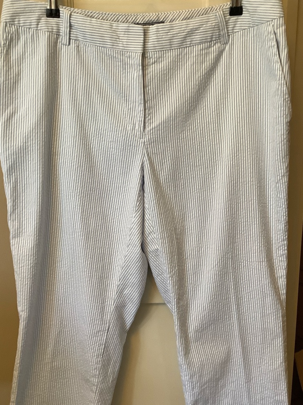 Lands' End Light Blue & White Striped Seersucker Pants - Picture 2 of 7